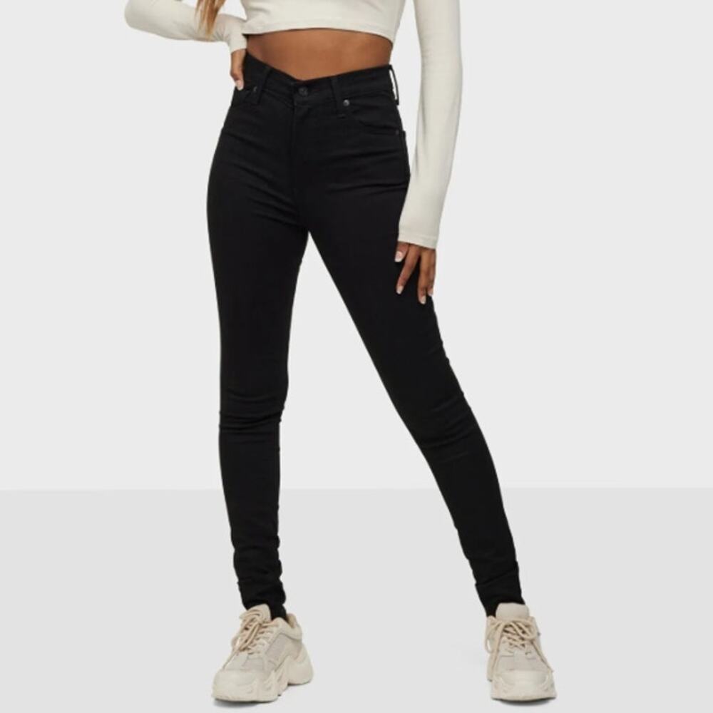 Levi's Mile High Super Skinny Jeans Slimming High Rise Black Denim Womens Sz25